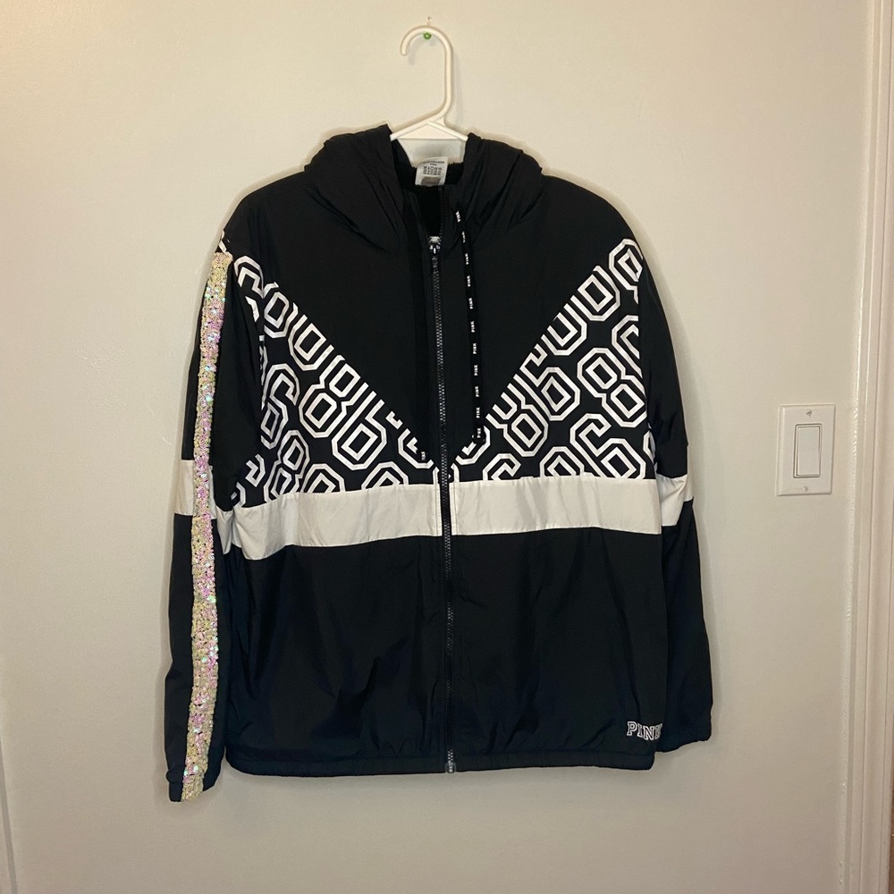 ✨RARE PINK Victoria Secret Sparkly Bling Sherpa Lined Jacket